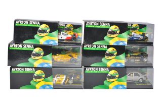 Lang Miniatures 1/43 diecast issues from the Ayrton Senna Collection comprising no's 5, 15, 17, 7, 9