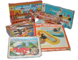 An assortment of vintage games, including Operation, Smurfs and others as shown, Not checked for