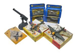 Assorted Military themed diecast including boxed tank issues from Zymlex, duo of Dinky Aircraft plus