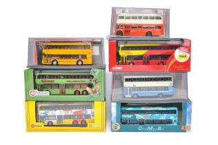 A group of Seven Corgi Diecast 1/76 Model Bus / Coach issues within the theme realm of Overseas (