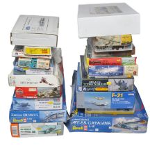 A collection of 20 Plastic Model Kits from various makers to include Revell, Kinetic, Heller plus