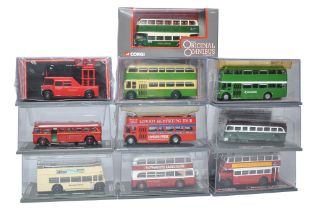 A group of ten boxed Corgi 1/76 diecast model bus / coach issues from the 'Omnibus' series. Mostly