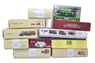 A group of ten Corgi (mostly 1/50) diecast Bus and Transport model issues as shown. Varies firms and