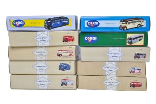 A group of Ten Corgi diecast (1/50) model Bus (AEC Regal) and Public Transport related issues in