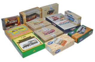 A group of eleven boxed Corgi 1/50 and 1/76 diecast model bus / coach issues mostly from the '