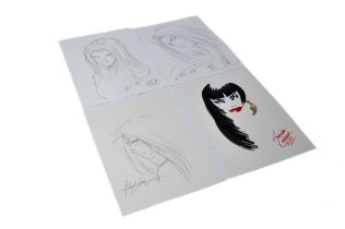 Original Comic Artwork comprising Signed penciled and inked sketches from Tan (Billy Tan, Marvel,