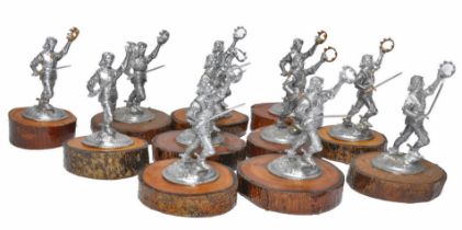 A collection of larger scale, approx 3 inch, white metal figures depicting Richard III (identical to