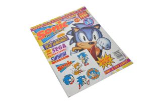 Sonic the Comic - Sega - 1st Mega Issue - 29th May 1993 with original stickers attached. Appears