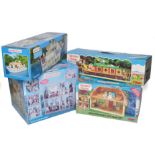 Sylvanian Families comprising four boxed playsets to include Courtyard Restaurant, Pleasure Boat,