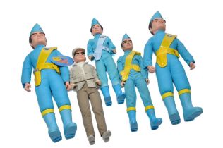 Thunderbirds, comprising Five Action Figure Dolls as shown.