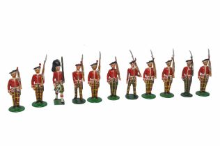 MJ Mode group of hand painted white metal figures, comprising Scottish regiment issues.