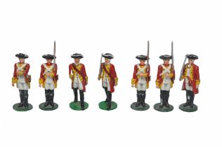 MJ Mode group of hand painted white metal figures / toy soldiers, comprising military themes as