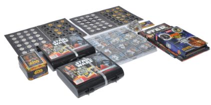 Star Wars comprising a group of various collectables to include coins, trading cards plus Tazos.