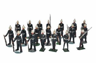 MJ Mode group of hand painted white metal figures, comprising Royal Marines.