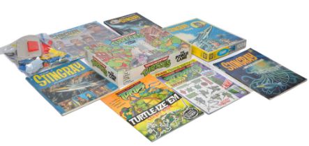 A misc group of TV related collectables comprising Teenage Mutant Ninja Turtles and others as shown.