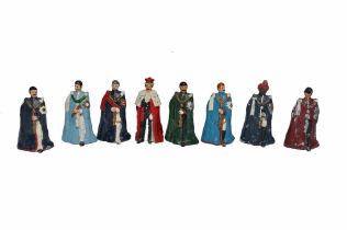 MJ Mode group of hand painted white metal figures / toy soldiers, comprising various pageant