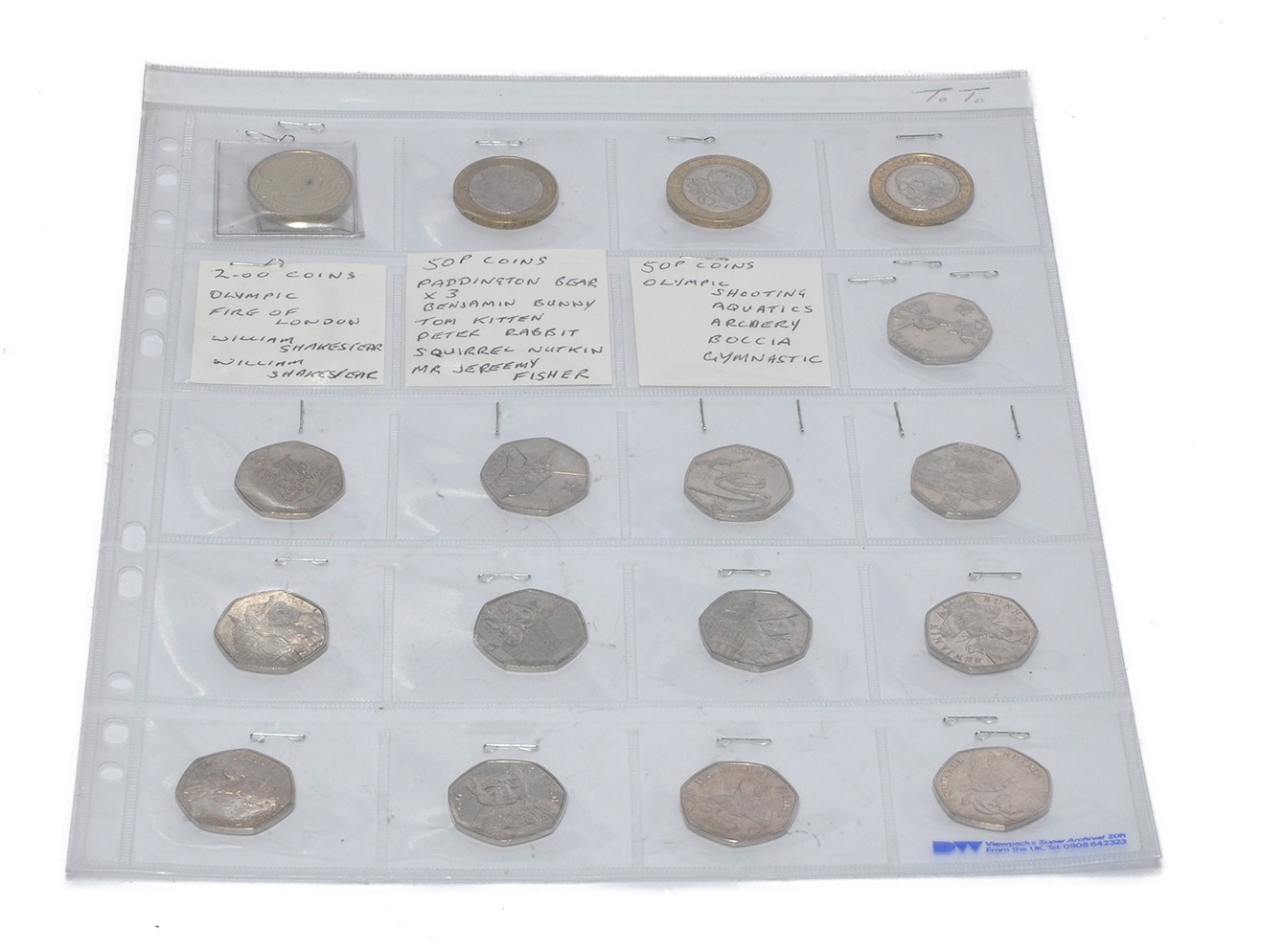 An assortment of harder to find British coins including £2 and 50p issues including Olympics,
