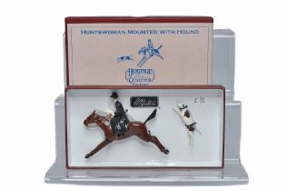 Toy Soldiers / Metal Figures comprising Britains set No. 49501 Mounted Huntswoman with Hound.