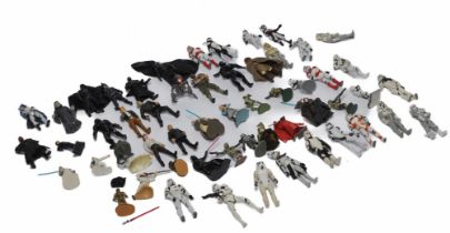 A collection of Fifty Four Star Wars Action Figures as shown, mostly post 1995, some smaller issues.