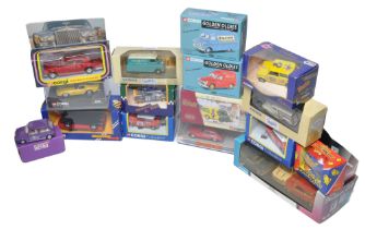 A group of seventeen diecast models, mainly Corgi with various vehicles including Mini (inc