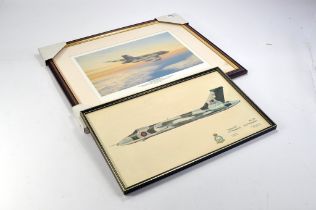 A duo of Vulcan framed prints featuring aircraft from 617 squadron.
