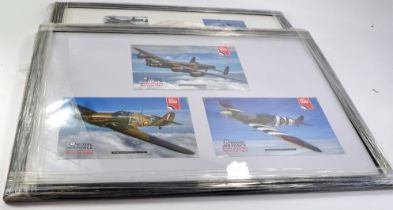 A duo of Large Framed Aircraft Montages featuring the battle of Britain memorial flight.
