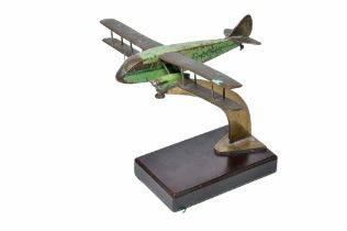 An unusual approx 1/72 Bronze Model Aircraft of the De Havilland Rapide. Mounted on to stand and