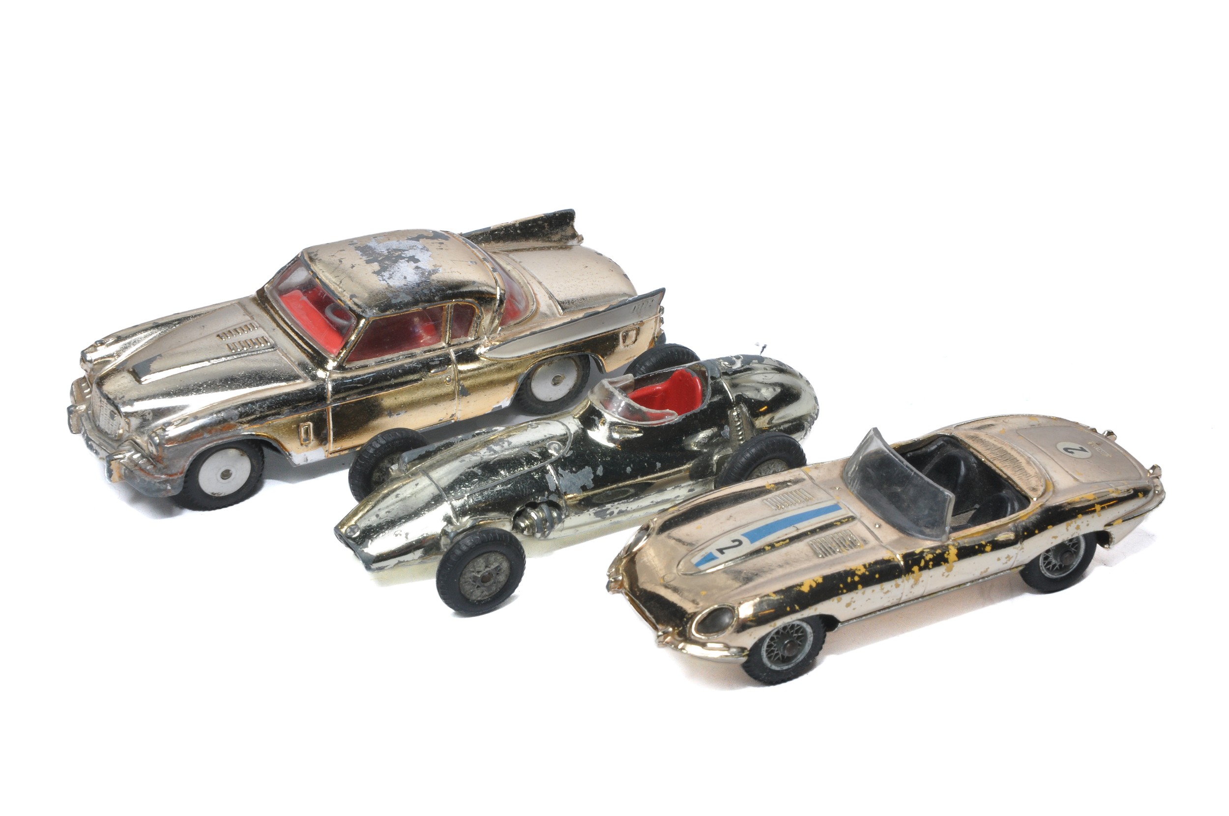 Corgi group of various loose 'gold plated' diecast issues including Trophy models BRM, Studebaker