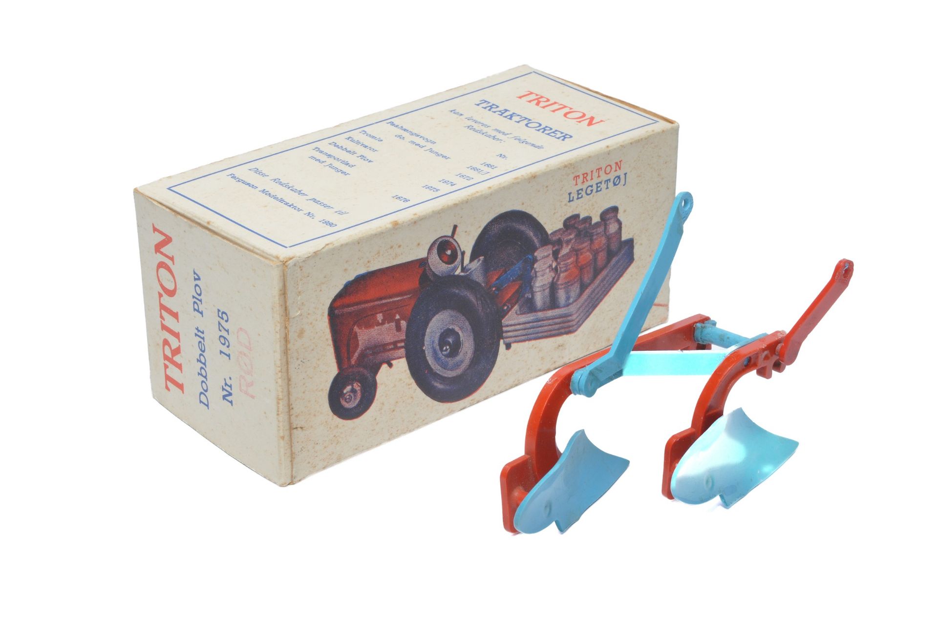 Triton (Denmark) No. 1975 plough for the Lego wooden Tractor. Note: Lego used the Triton factory - Image 2 of 2