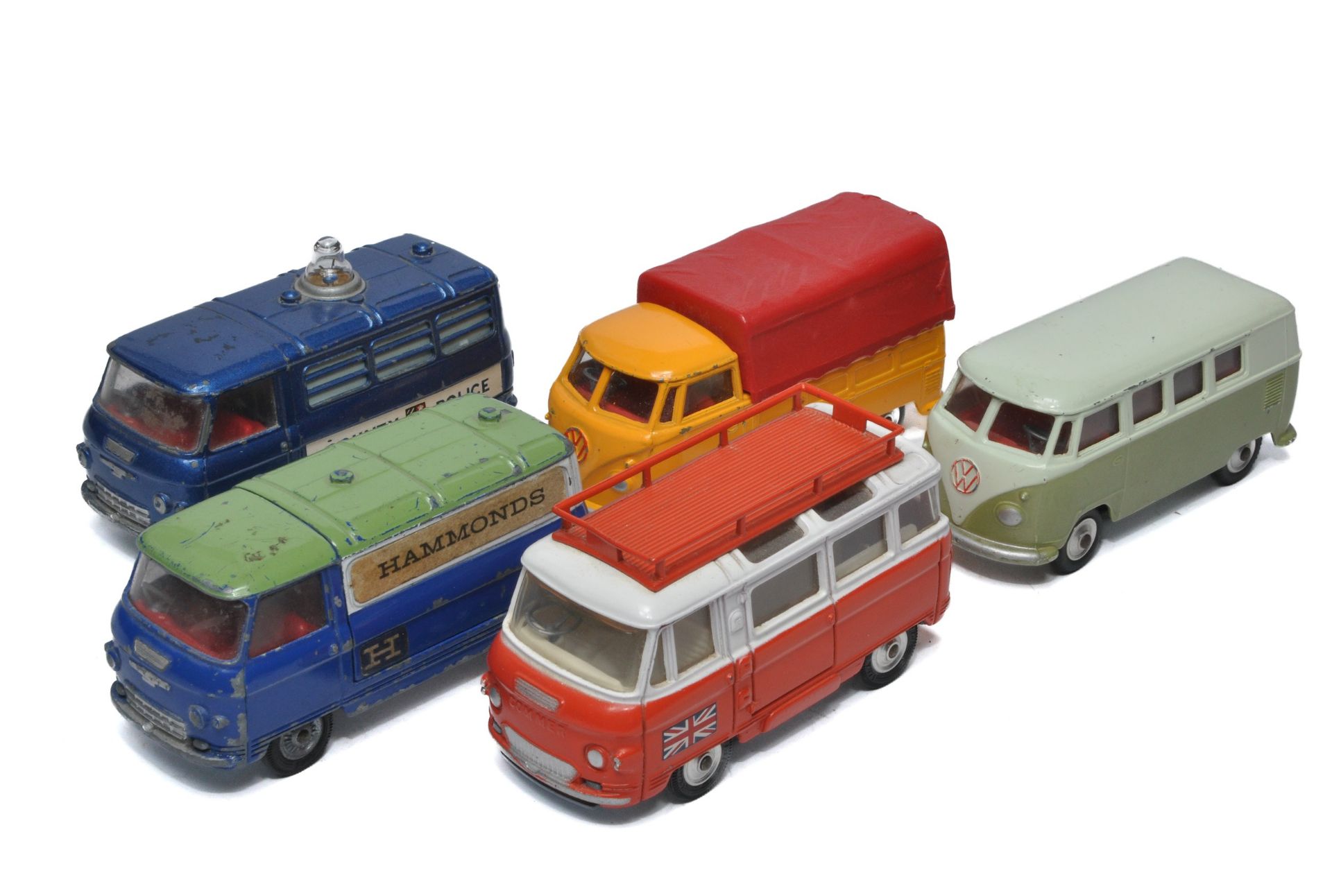 Corgi group of various loose diecast issues including Commer / VW vans x 5. Fair to good, good and