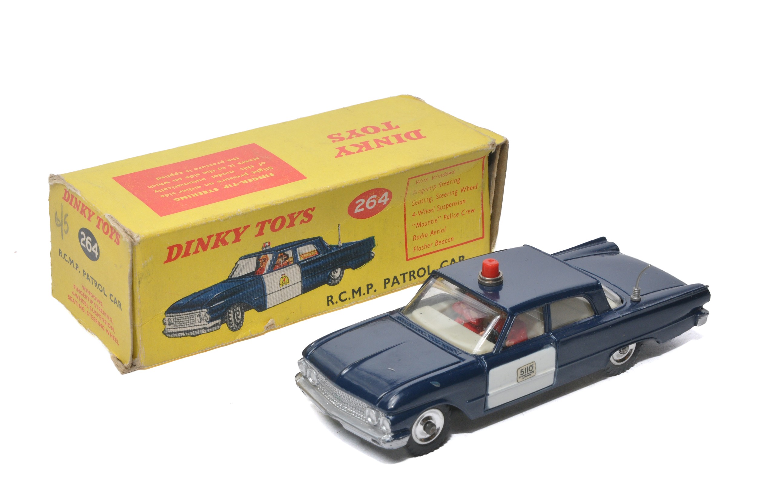 Dinky No. 264 RCMP Patrol Car. Displays very good to excellent, the odd mark. In fair to good