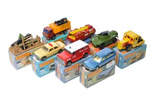 A group of of Eight Matchbox Superfast. Comprising Cattle Truck, Mercedes Taxi and others as