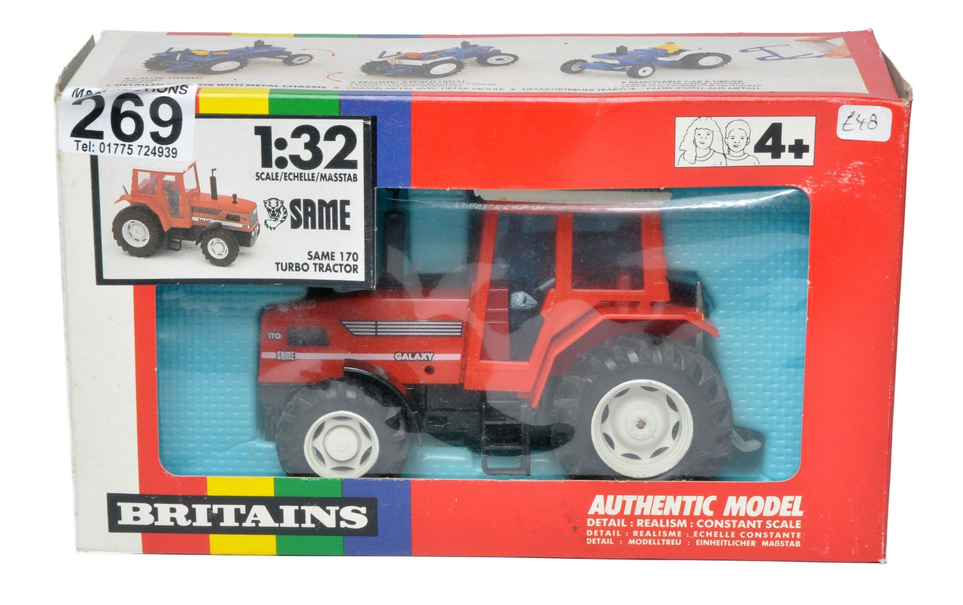 Britains Farm 1/32 diecast model issue comprising No. 9593 SAME 170 Tractor. Very good to