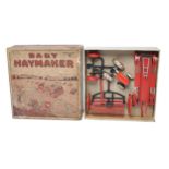 Animate (USA) 1920's Tinplate Baby Haymaker Tractor and Implement Set. Contents display excellent as