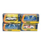 Corgi group of four diecast cars as shown including Lamborghini P400, Mercedes 350SL x 2 and Porsche