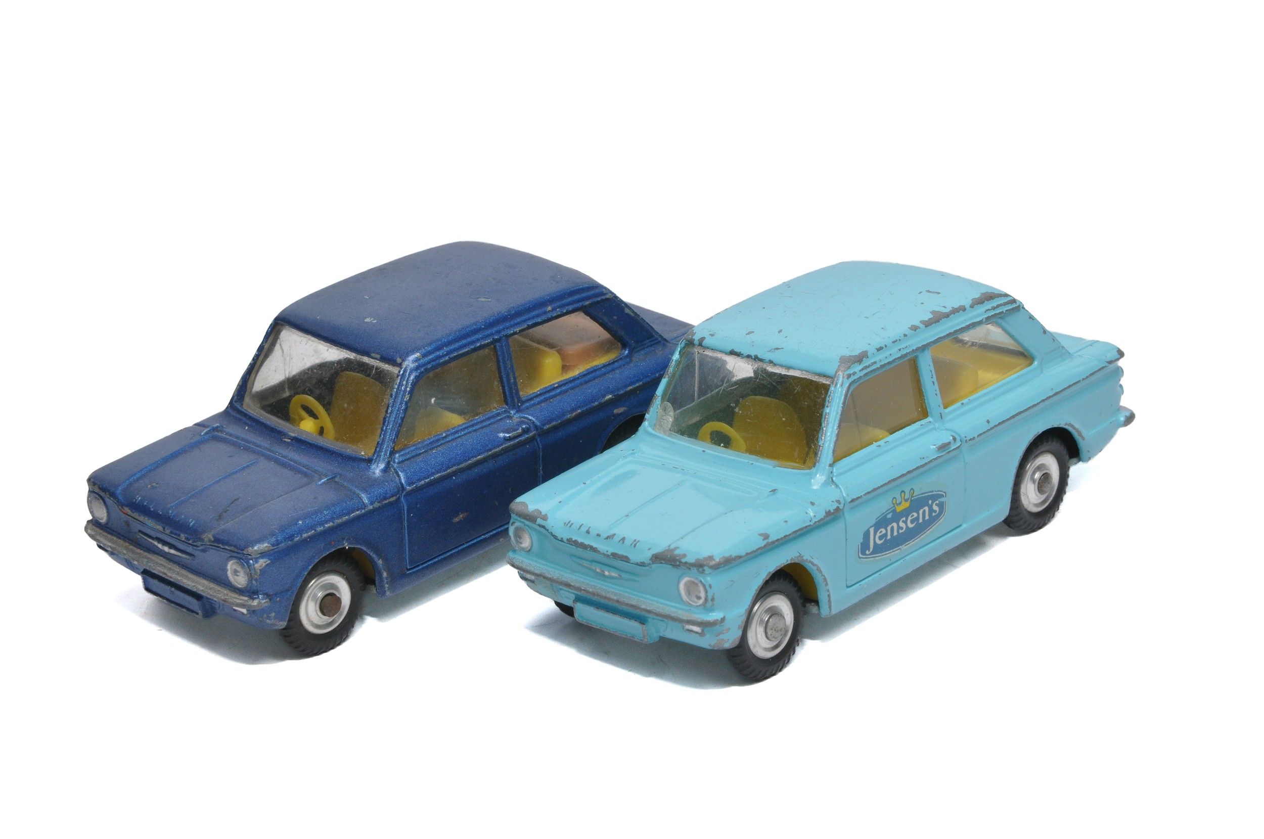 Corgi Duo of Hillman Minx issues including promotional light blue variation with authentic Jensen'