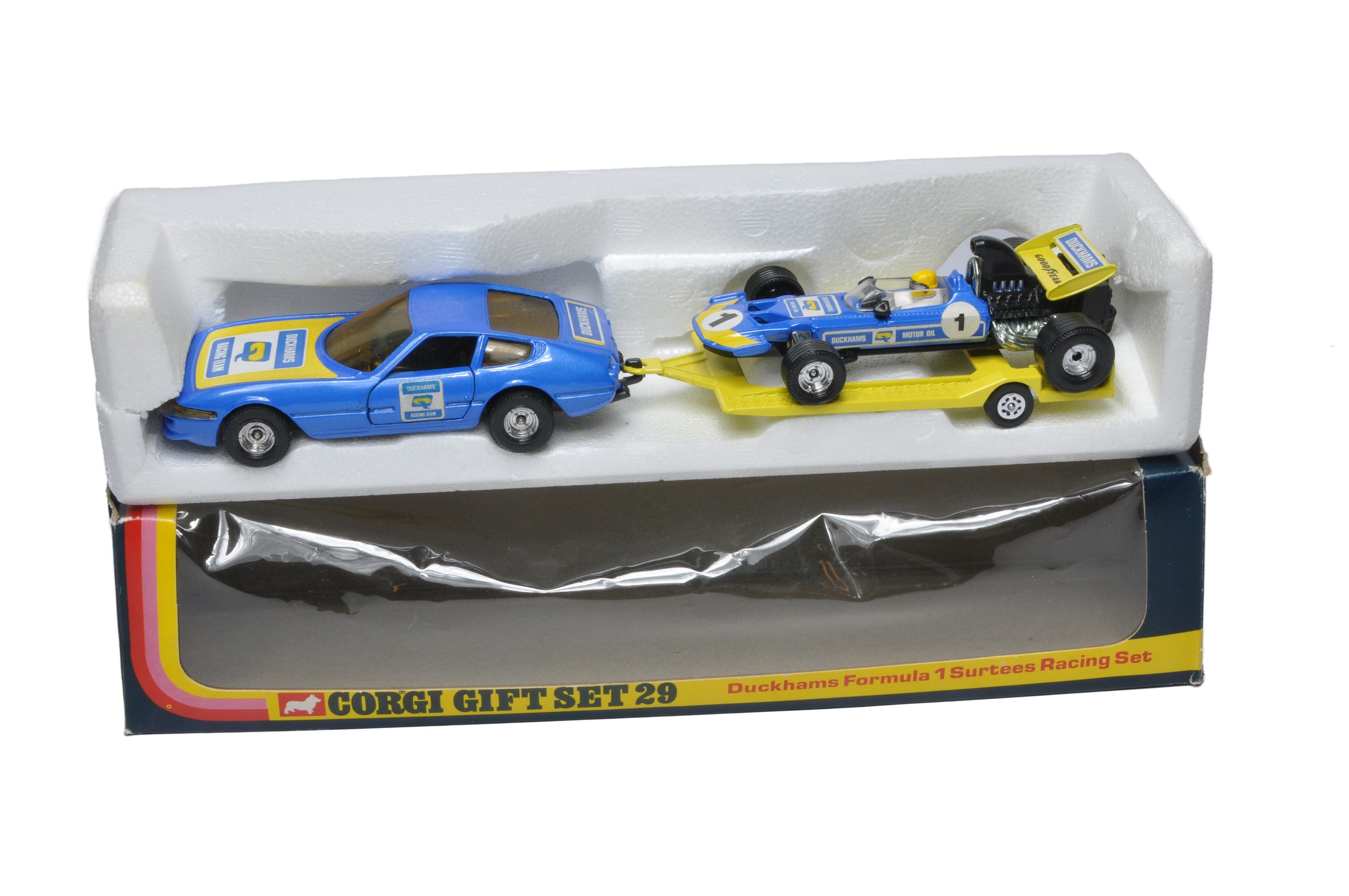 Corgi No. GS29 Duckhams F1 Surtees Racing Car Set. Looks to be excellent in very good original box.