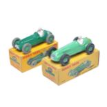 Dinky duo of racing cars as shown. Display very good to excellent, in fair boxes (missing some