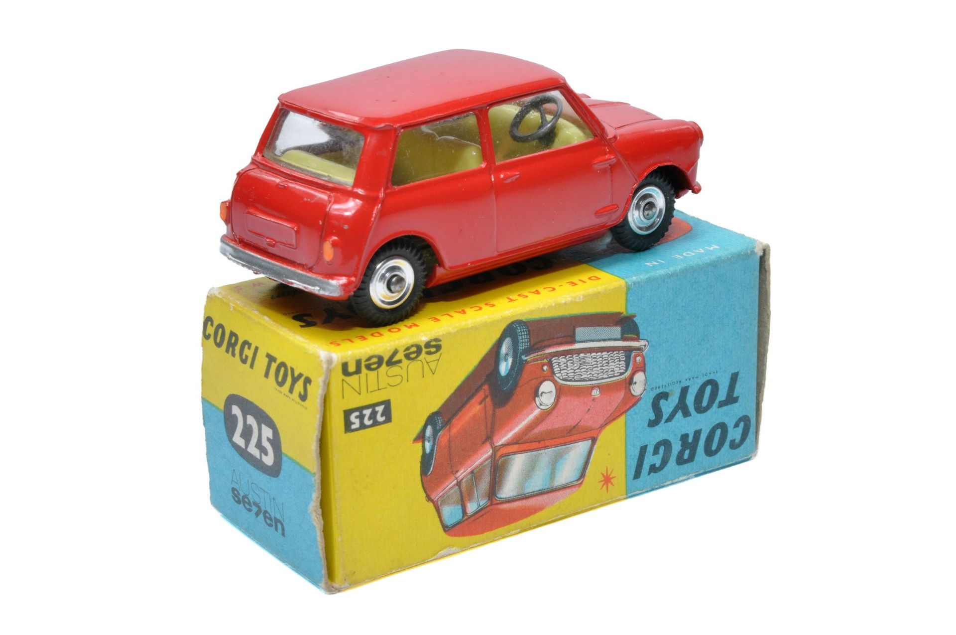 Corgi No. 225 Austin Seven Mini. Red with lemon interior. Spun Hubs. Generally Excellent, the odd - Image 2 of 2