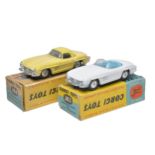 Corgi duo of No. 303 and 304 Mercedes issues. Both display generally fair and very good to