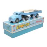 Triang Spot-On No. 106A/1 Austin Prime Mover with Articulated Flat Float Trailer. Light blue cab,