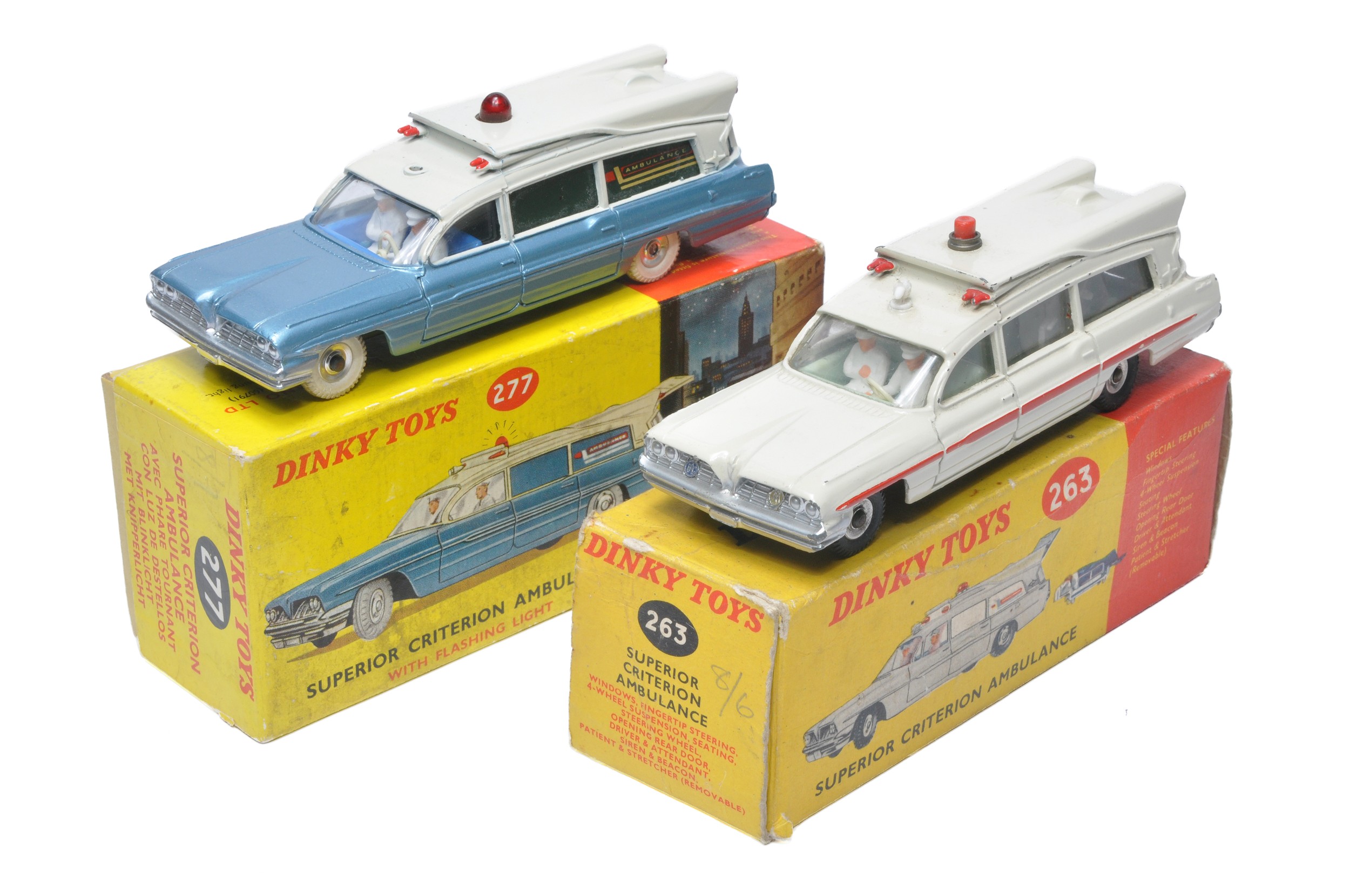 Dinky No. 277 Superior Criterion Ambulance, missing siren but displays very good in good box, plus