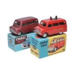 Corgi duo including No. 404 Bedford Personel Carrier plus No. 423 Bedford Fire Tender. Models