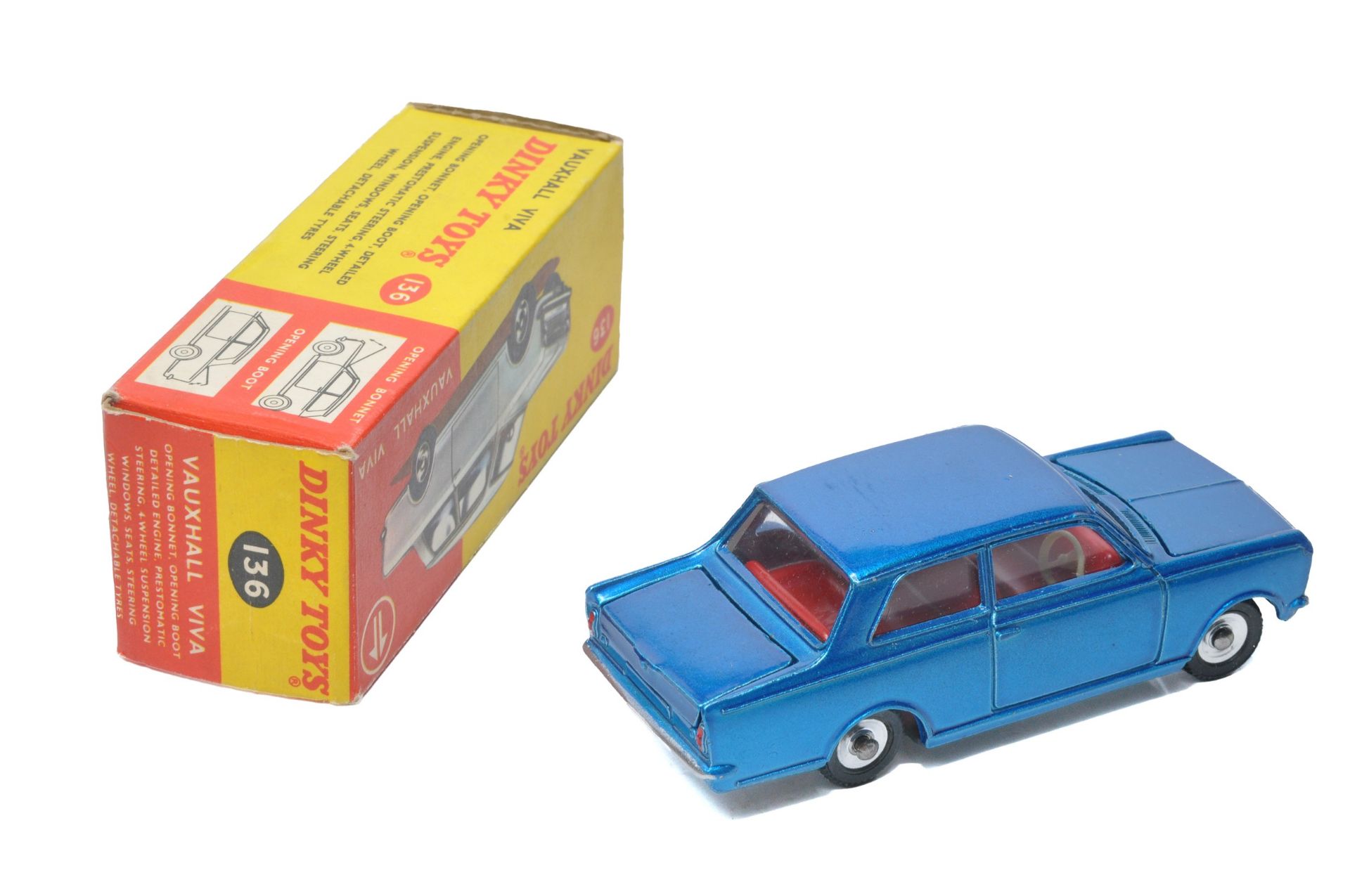 Dinky No. 136 Vauxhall Viva. Metallic blue, red interior. Displays excellent with only the odd - Image 2 of 2