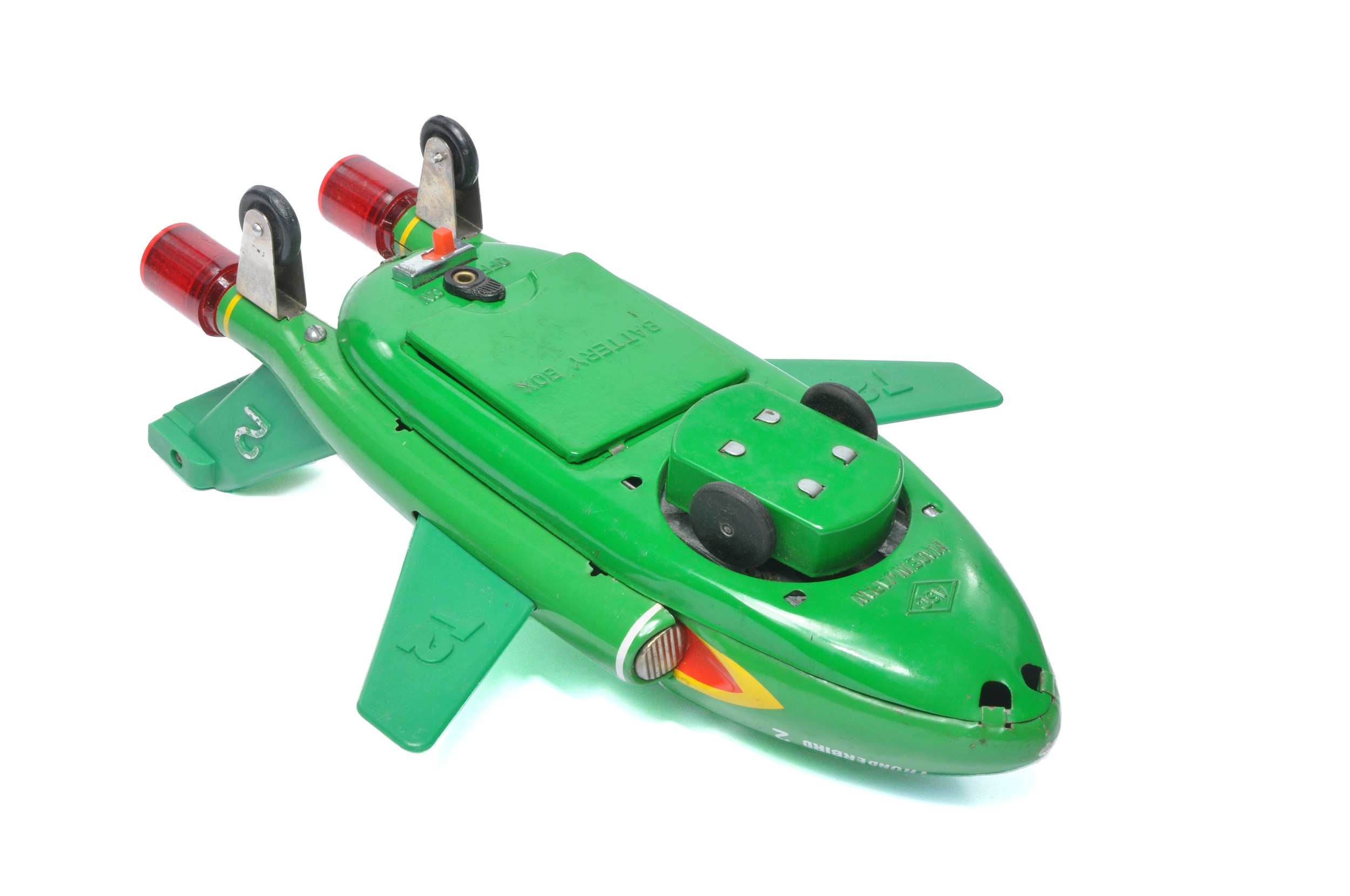 ASC - Aoshin Japanese Tinplate Battery Operated Thunderbird 2. Body is majority tin with plastic - Image 5 of 6