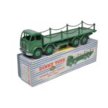 Dinky No. 905 Foden Type 2 Flat Truck with Chains. Green with mid-green hubs. Displays generally