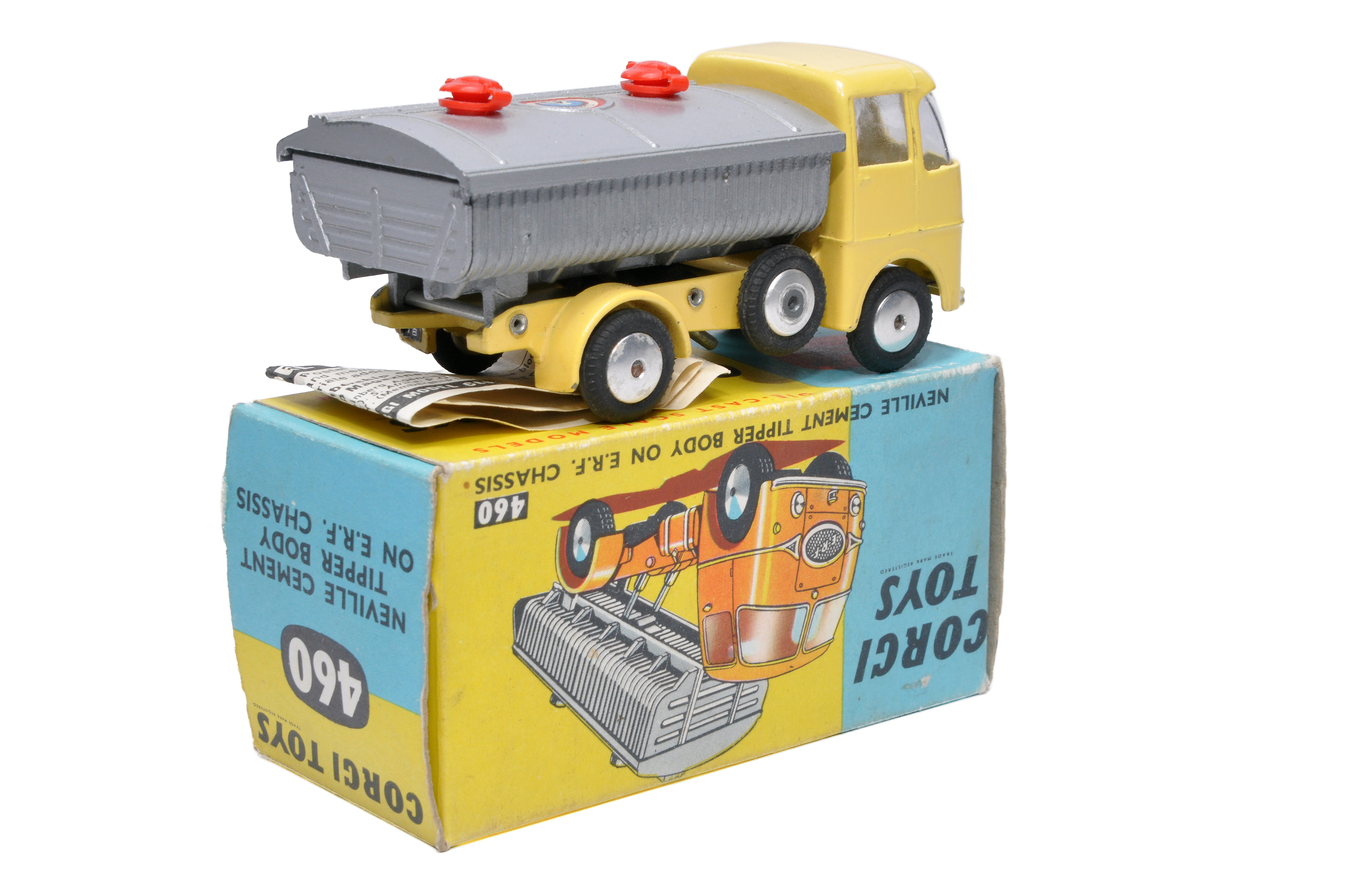 Corgi No. 460 Neville Cement Tipper on ERF Chassis. Pale Yellow. Flat Spun hubs. Generally - Image 2 of 2