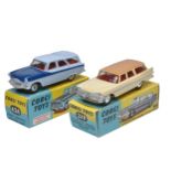 Corgi duo of No. 424 Ford Zephyr Estate plus No. 219 Plymouth Sports Station Wagon. Both display