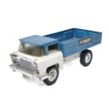 Triang Large Pressed Steel Tipper Truck in metallic blue and white. Displays good to very good.