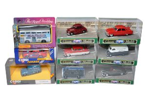 A group of Corgi diecast model issues including cars and commercials as shown. Plus Matchbox Bus.